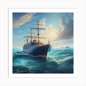 Ship In The Ocean Art Print