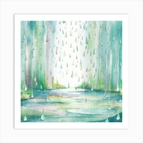 Watercolor Rain Forest Art Print