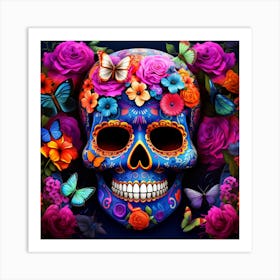 Day Of The Dead Skull 9 Art Print