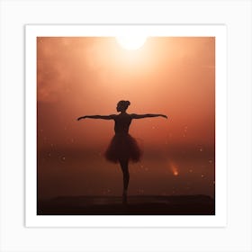 Ballerina Observing the sunrise by dancing  Art Print