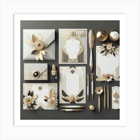 Deco Stationery Set 3 Art Print