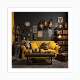 Yellow Sofa Living Room Art Print