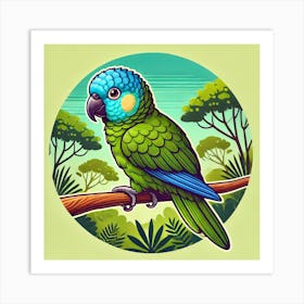 Parrot On A Branch Art Print