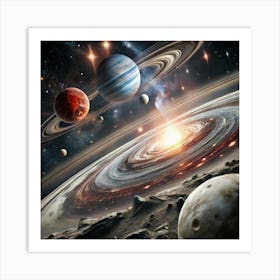 Solar System In Space Art Print