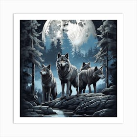 Wolf Pack Art Print