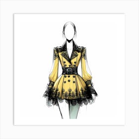 Yellow Trench Coat 2 Art Print