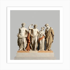 Four Statues Of The Gods Art Print