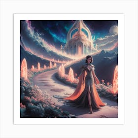 Woman In A Castle Art Print