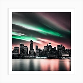 Chicago Skyline Aurora Art Print