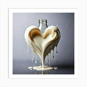 Firefly Heart, Shaped, Dripping, Milk, Bottle, Liquid, Creative, Artistic, Surreal, Conceptual, Flui Art Print