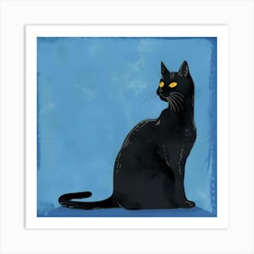 Black Cat With Yellow Eyes 3 Art Print