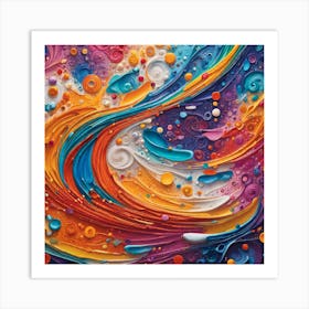 A Brightly Colored Abstract Painting 1 Art Print