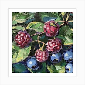 Blueberries Fairycore Painting 4 Art Print