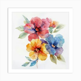 Watercolor Pansies Art Print