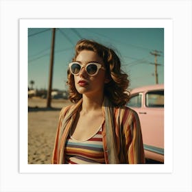 Portrait Perfect Retro Stripe Love Sundaze Art 1 Art Print