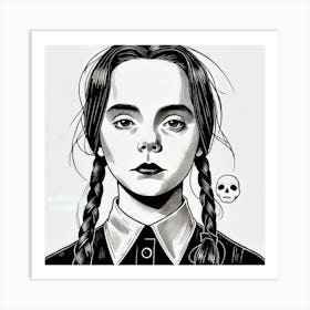 Addams Family portriat Art Print