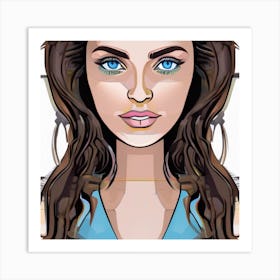 Portrait Of A Woman With Blue Eyes Art Print