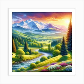 Landscape Painting 2 Art Print