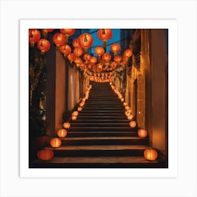 Up the golden stairway Art Print