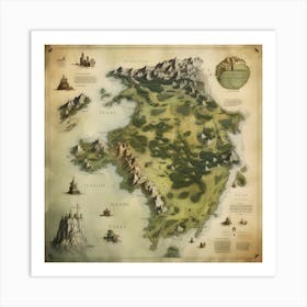 Map Of The Lands Art Print