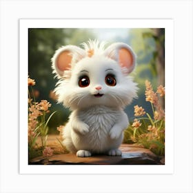 Cute Mouse In The Forest Art Print