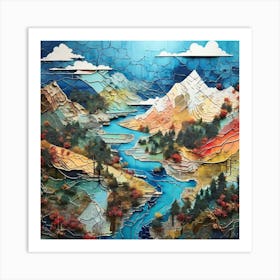 Landscape With Mountains Art Print