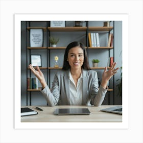 Businesswoman In Office 3 Art Print