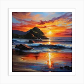 Sunset On The Beach 138 Art Print