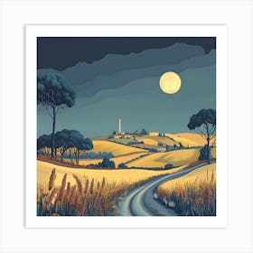 Moonlight Road Art Print