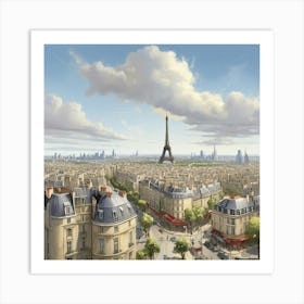 Paris Cityscape art print Art Print