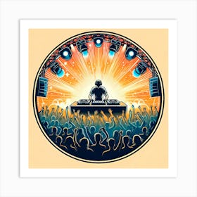 Dj At A Concert Art Print