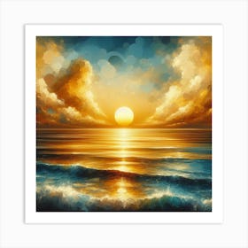 Sunset Over The Ocean 1 Art Print