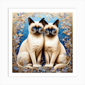 Pair of Siamese cats 5 Art Print