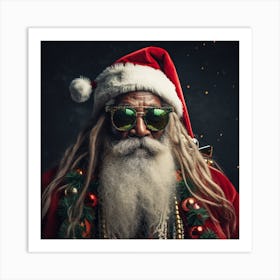 Rasta Santa Claus Art Print