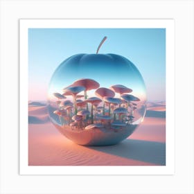 Mushroom In The Desert 1 Art Print