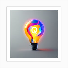 Q Light Bulb Art Print