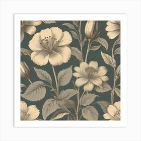 Floral Wallpaper 1 Art Print