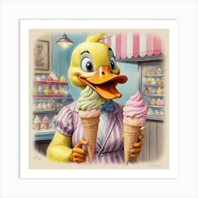 Ice Cream Duck 1 Art Print