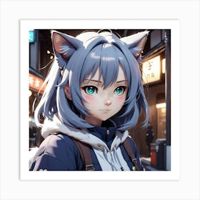 Cute cat girl 1 Art Print