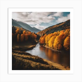 Autumn Trees In The Mountains 1 Art Print