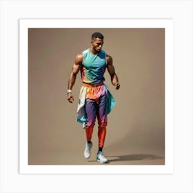 Man In A Colorful Outfit Art Print