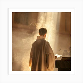 Priest In The Church Art Print