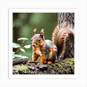 Squirrel In The Forest 131 Art Print