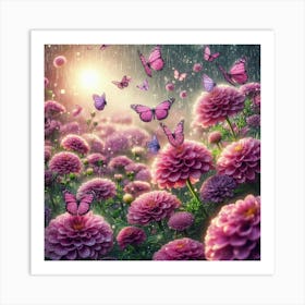 Butterflies In The Rain 3 Art Print