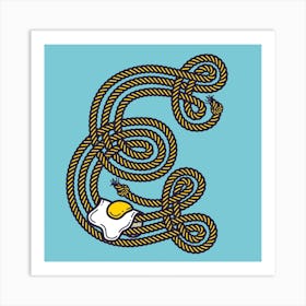 E Egg Dropcap Art Print