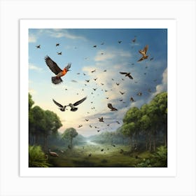 Birds In Flight Art Print