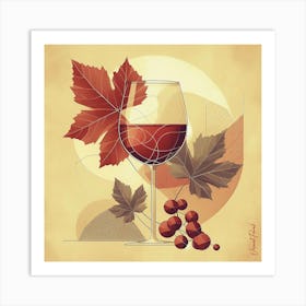 Grape And A Glass Of Wine 2. Art Print