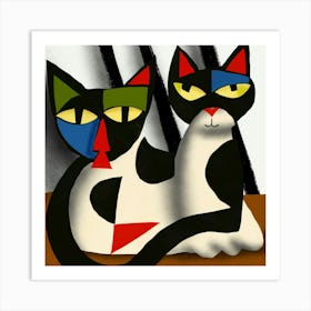 Siamese Cat Lovers Art Print