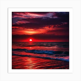 Sunset On The Beach 559 Art Print