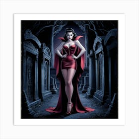 Lady in Dark Realm 1 Art Print